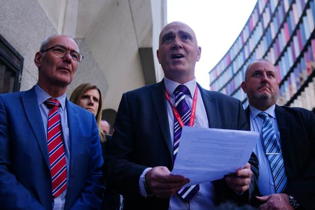 Former assistant chief constable Paul Fullwood, senior lead for the investigation speaks to the media outside the Old Bailey, central London, after James Watson was found guilty by majority verdict at the Old Bailey.