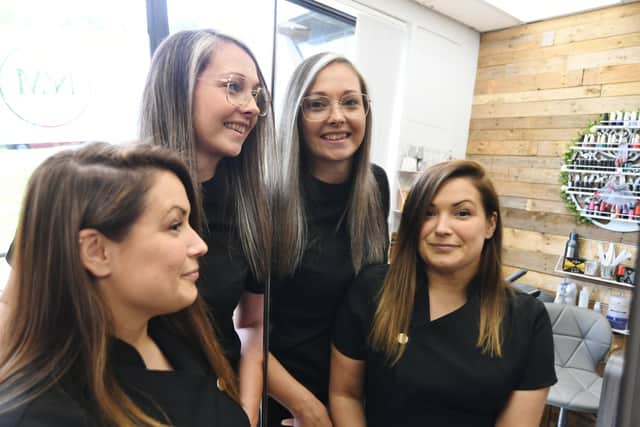 Michelle D’Angelo and Nicola Maltby at NM Hair and Beauty at Orton Southgate.