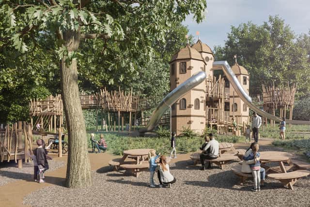 Hide and Seek will have three towers, a viewing platform, crawl-through tunnels and will be wheelchair accessible.  
