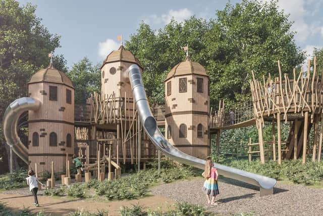 Children will be able to enjoy the two slides and a rope bridge as part of the attraction. 