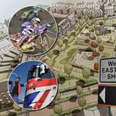 The new-look East of England Showground was revealed in design and access plans back in March (centre) as the site waves goodbye to Speedway and historic events like Truckfest.