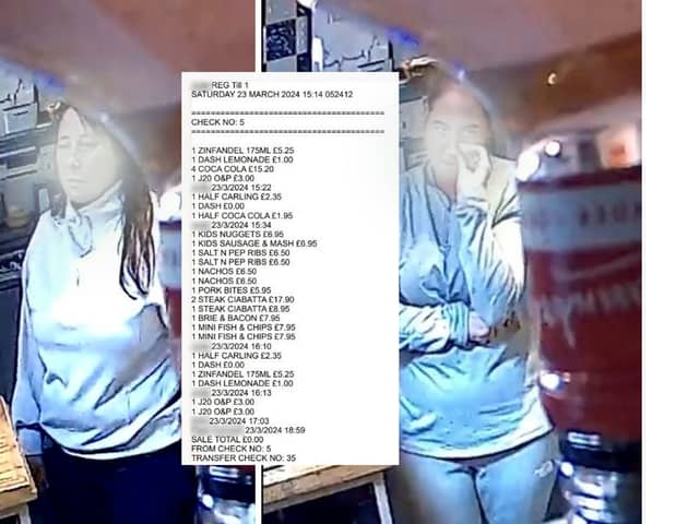 Footage shows six ‘dine and dash’ women brazenly walking out of a pub without paying a £140 bill.