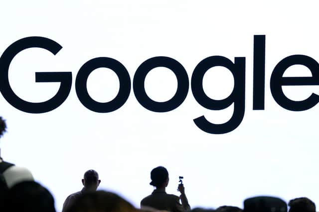 A Google logo is seen during the "Made by Google" event. Photo: Josh Edelson / AFP via Getty Images