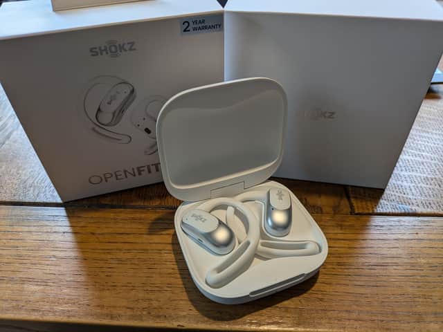 The Shokz OpenFit Air bone conducting ear buds we reviewed