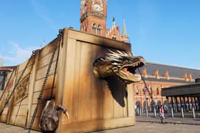 The Hungarian Horntail dragon made its way through London 