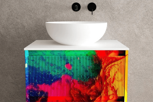 A vanity unit transformed into a canvas of colour – proof of just how far 34 St John’s interactive tool can go.