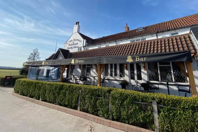 The outdoor terrace outside the St Leger bistro