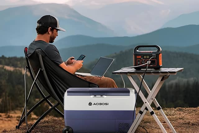 The AAOBOSI portable fridge freezer is designed for camping, caravans, motorhomes and road trips, with the flexibility to cool or freeze food on the move