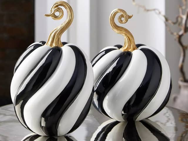 Very’s £28 set of two monochrome pumpkin decorations could be an easy way to give your home a subtle Halloween update
