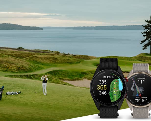 Garmin's new Approach S72 golf smartwatch comes in two sizes and features advanced swing analysis, detailed course mapping and green-reading technology.