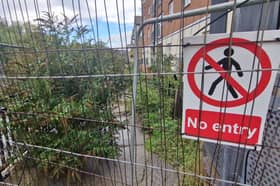 The path at Henry Penn Walk has been closed off for years as a result of the sinkhole