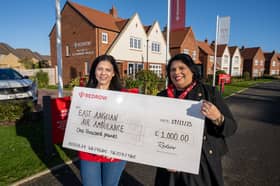Redrow South Midlands donates £1000 to East Anglian Air Ambulance as part of its community fund