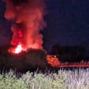 The fire on Gunthorpe Road, near the Barn Garden Centre, close to Moor Farm. 