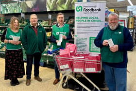 Andrew collecting for Peterborough Foodbank