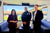Cllr Shabina Qayyum (left) with Dean Watson from the Youth Employment Hub and Matt Gladstone, PCC Chief Executive.