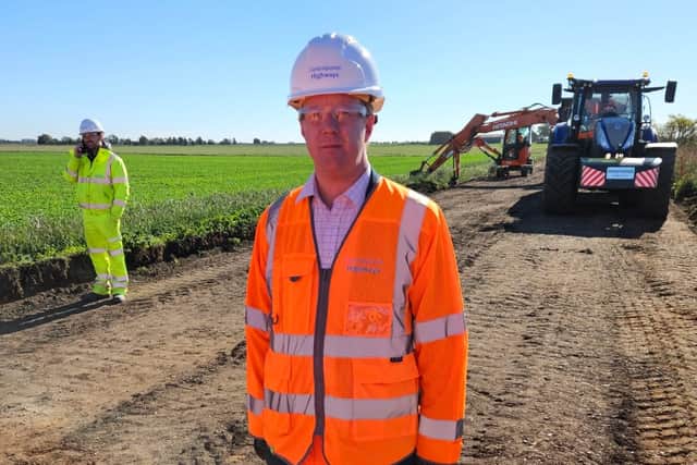 Paul Bristow at the fen road trial site
