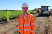 Paul Bristow at the fen road trial site