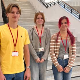 Seweryn, Miley and Julia, students from Thomas Clarkson Academy. 