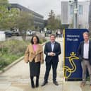 Mayor Paul Bristow with the Prime Minister’s Deputy Chief of Staff at ARU Peterborough 