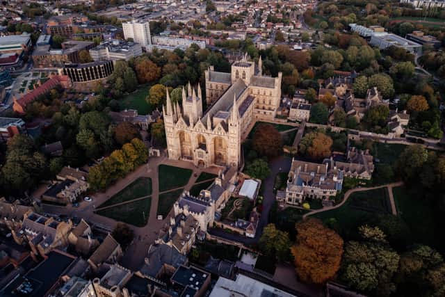 Peterborough Cathedral from the sky- Photo by Peter Oliver Photography