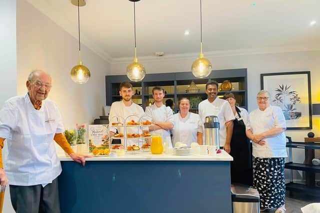 John and Christine with the kitchen team celebrating National Chef Day