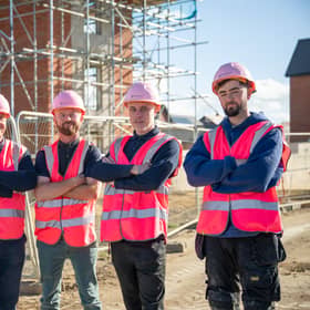DWSM - SGB-17295 - The team at Lakewood Meadows on site in the Pink PPE