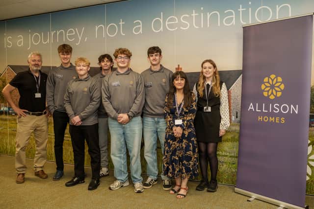 Graeme Atkins, Helen Jones and Steph Dunbar with the new apprentices