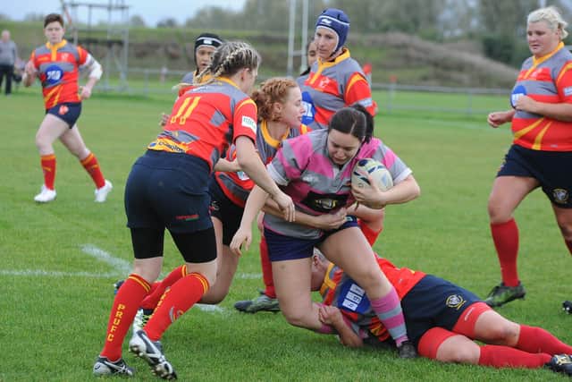 Action from Borough Ladies 18+. Photo: David Lowndes.