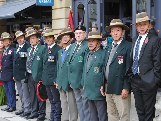 Remembrance Sunday in Peterborough City Centre. The Gurkas on parade EMN-191011-212200009