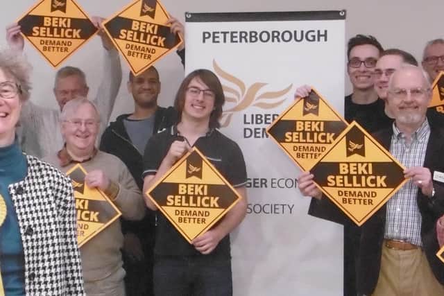 Beki Sellick (left) with Liberal Democrat supporters