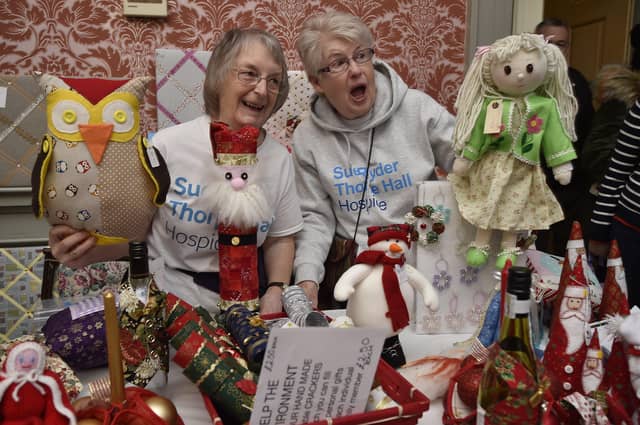 Sue Ryder Christmas Fair at Thorpe Hall. Stallholders Valerie Ostler and Margaret Gale. EMN-191124-132303009