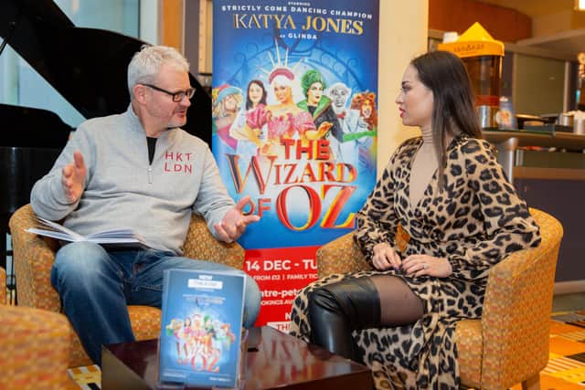 Katya Jones at the New Theatre being interviewed by Brad Barnes. 
Photo: Terry Harris
