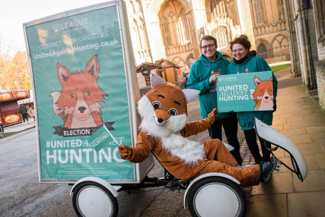Campaigning in the city centre. Photo: Marc Dewhurst/League Against Cruel Sports