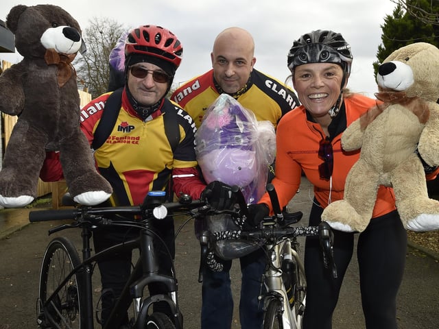 Chris Faull, Scott Faull and Mel Evans with teddies. EMN-190112-183948009