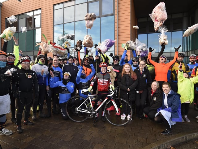 The cyclists at the hospital