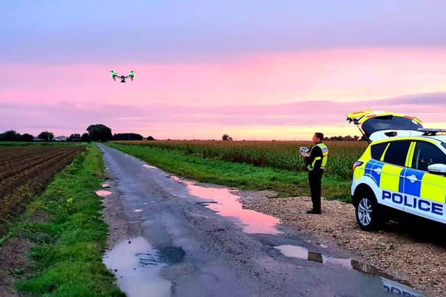 Lincolnshire Police using a drone