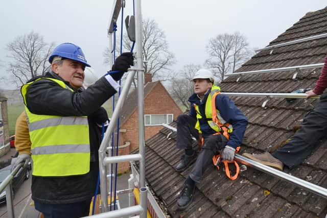 The then city council leader Marco Cereste at the launch of the solar panel scheme in Clarence Road, Peterborough, in 2015