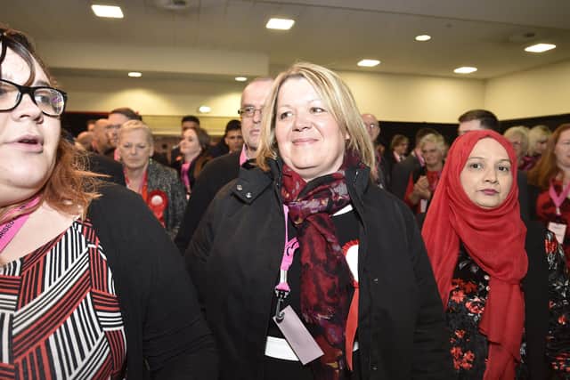 Lisa Forbes (centre) at the election count