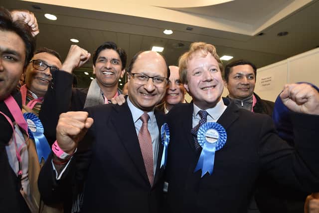 Shailesh Vara (left) with new MP for Peterborough Paul Bristow