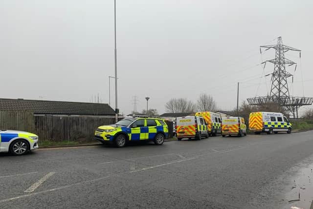 Police at Oxney Road. Photo: Cambridgeshire police
