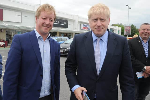 Peterborough MP Paul Bristow with Prime Minister Boris Johnson. EMN-190531-152748009