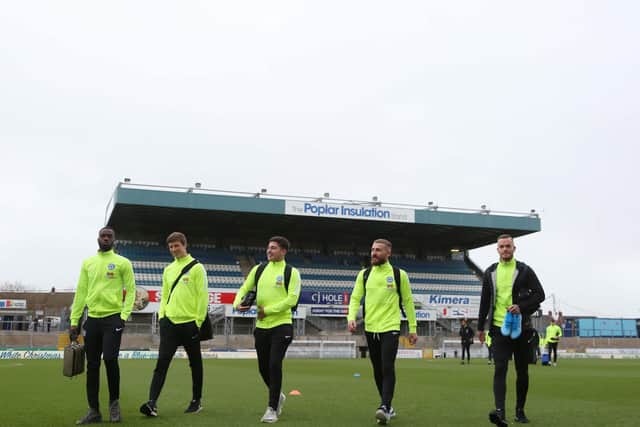 Posh players arrive at Bristol Rovers. Photo: Joe Dent/theposh.com.