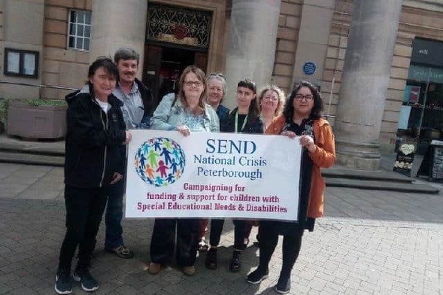 A protest in Peterborough over the support for children with special educational needs