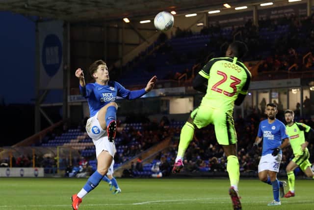 Alex Woodyard in action for Posh.