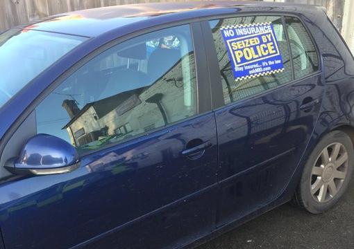 Car seized and driver to be fined and receive points on licence