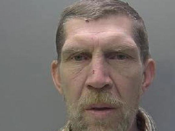 William Jolly, 48, was sentenced to 16 months in prison for repeatedly punching a man in Peterborough city centre, before hurling a screwdriver at police.