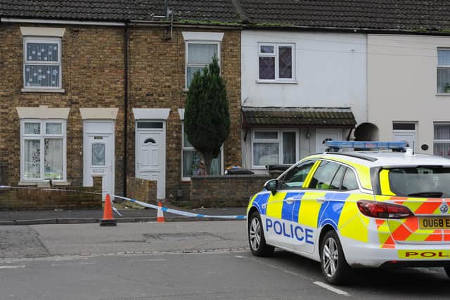 Police at the scene of the incident