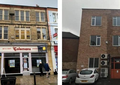The front and back of the building earmarked for new flats