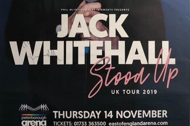 A large, signed poster of Jack Whitehall is being auctioned off