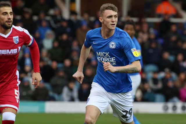 Posh debutant Jack Taylor in action against Gillingham. Photo: Joe Dent/theposh.com.